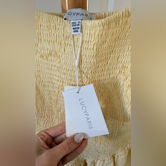 Lucy Paris Hazel Smocked Dropped Waist Yellow Dress - Picture 4 of 5